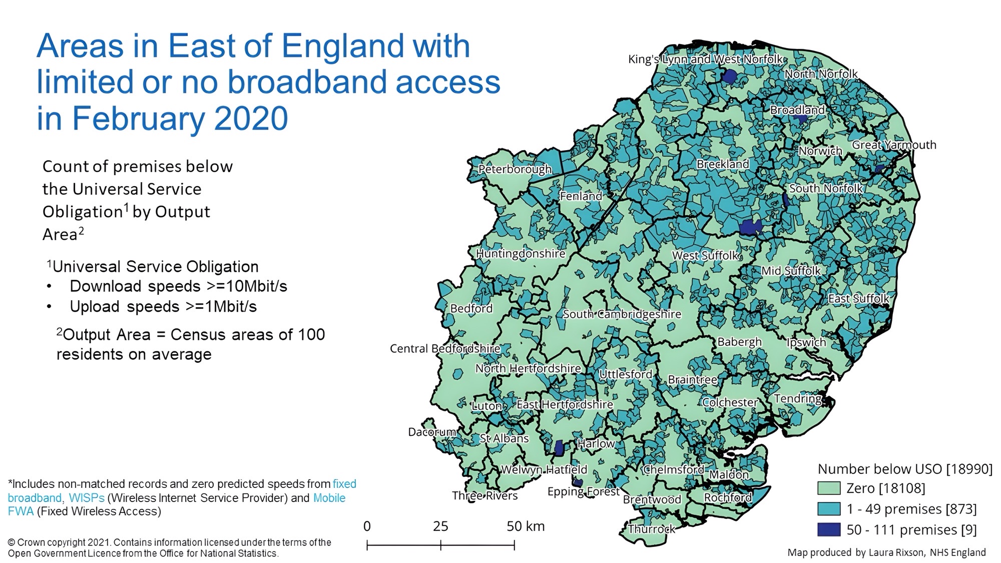 Presentation slide about digital inclusion and WiFi access in the East of England